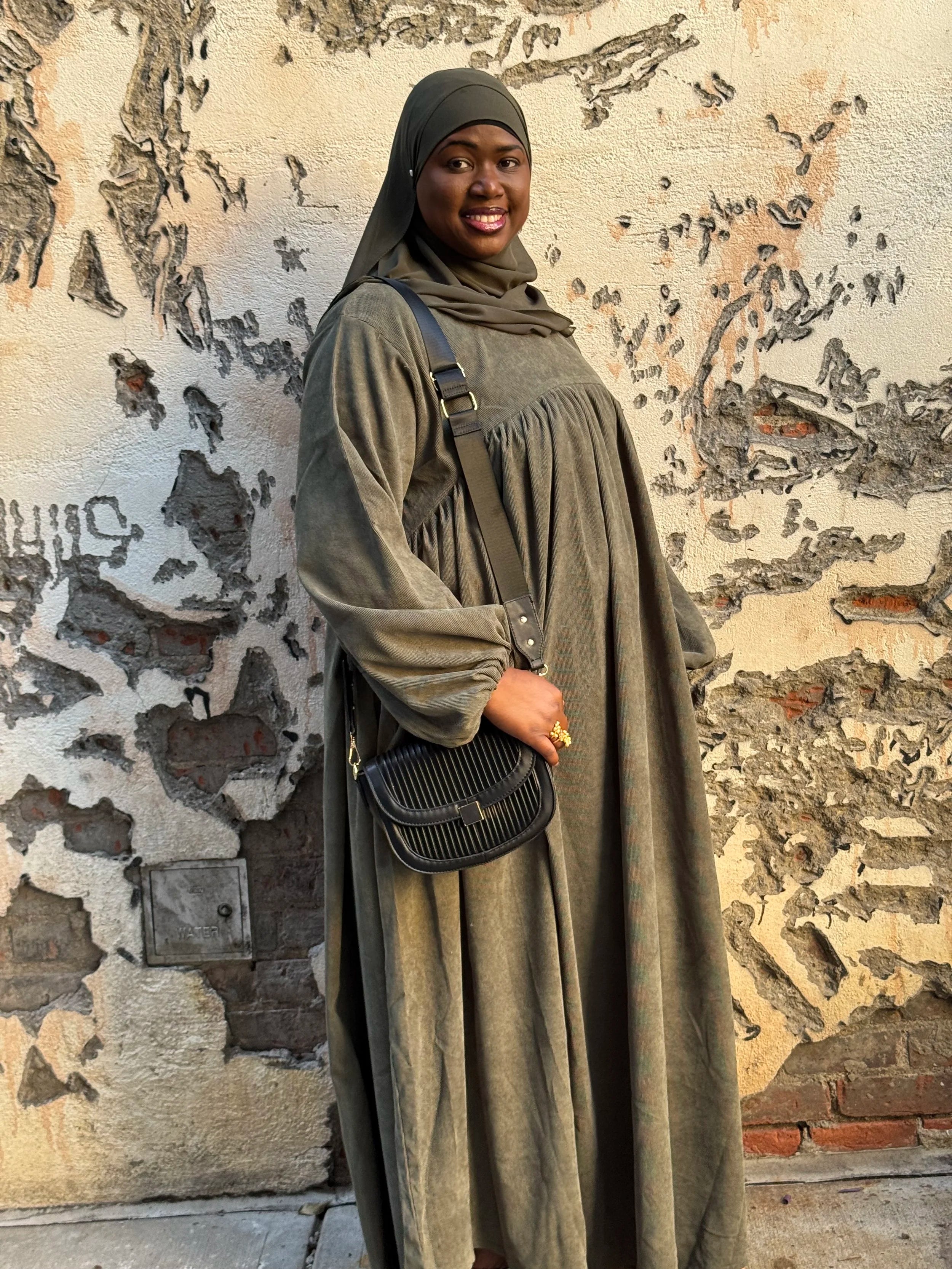 Aicha Matcha Corduroy Abaya