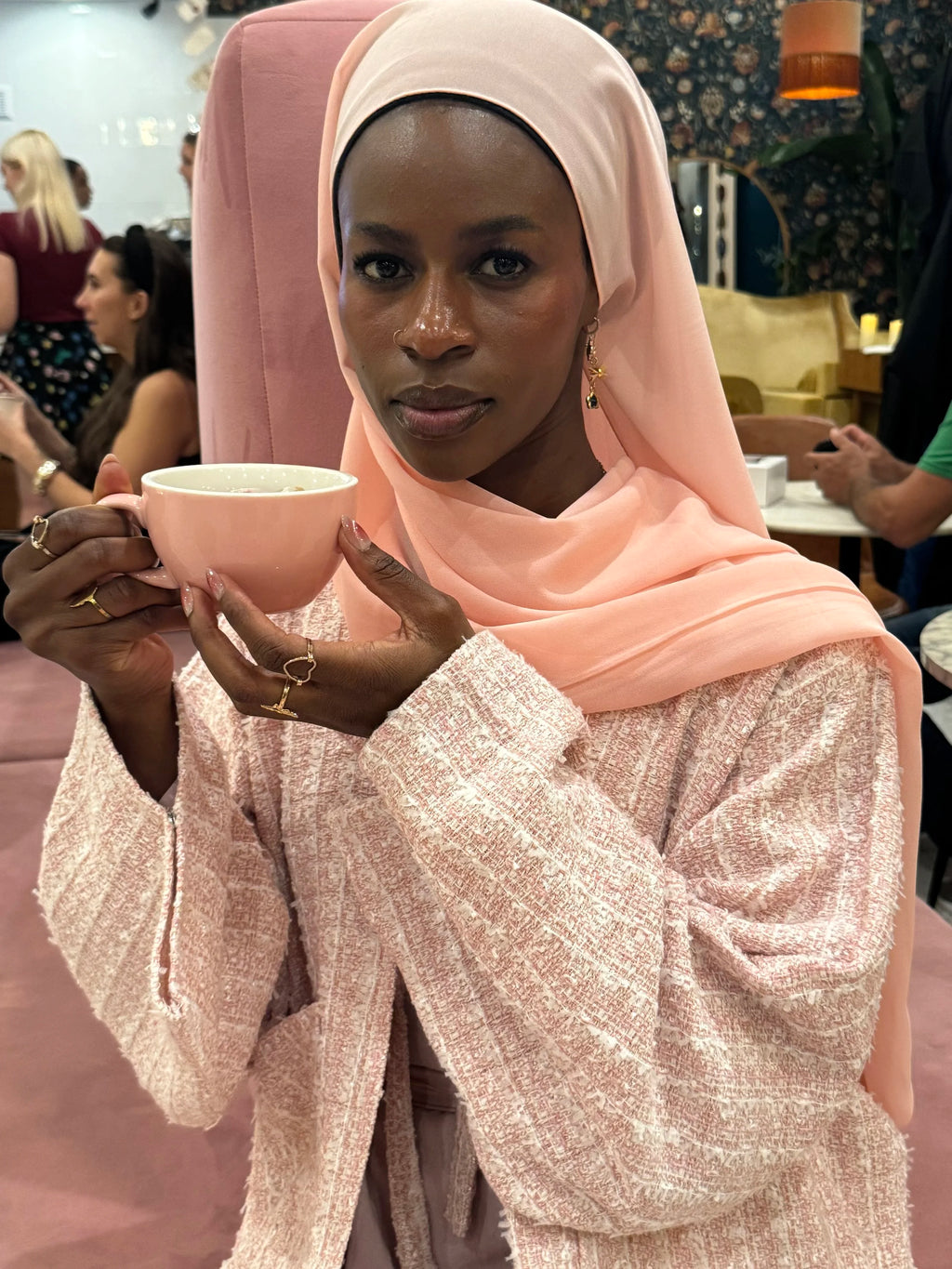 Mariam Dusty Pink Tweed Abaya
