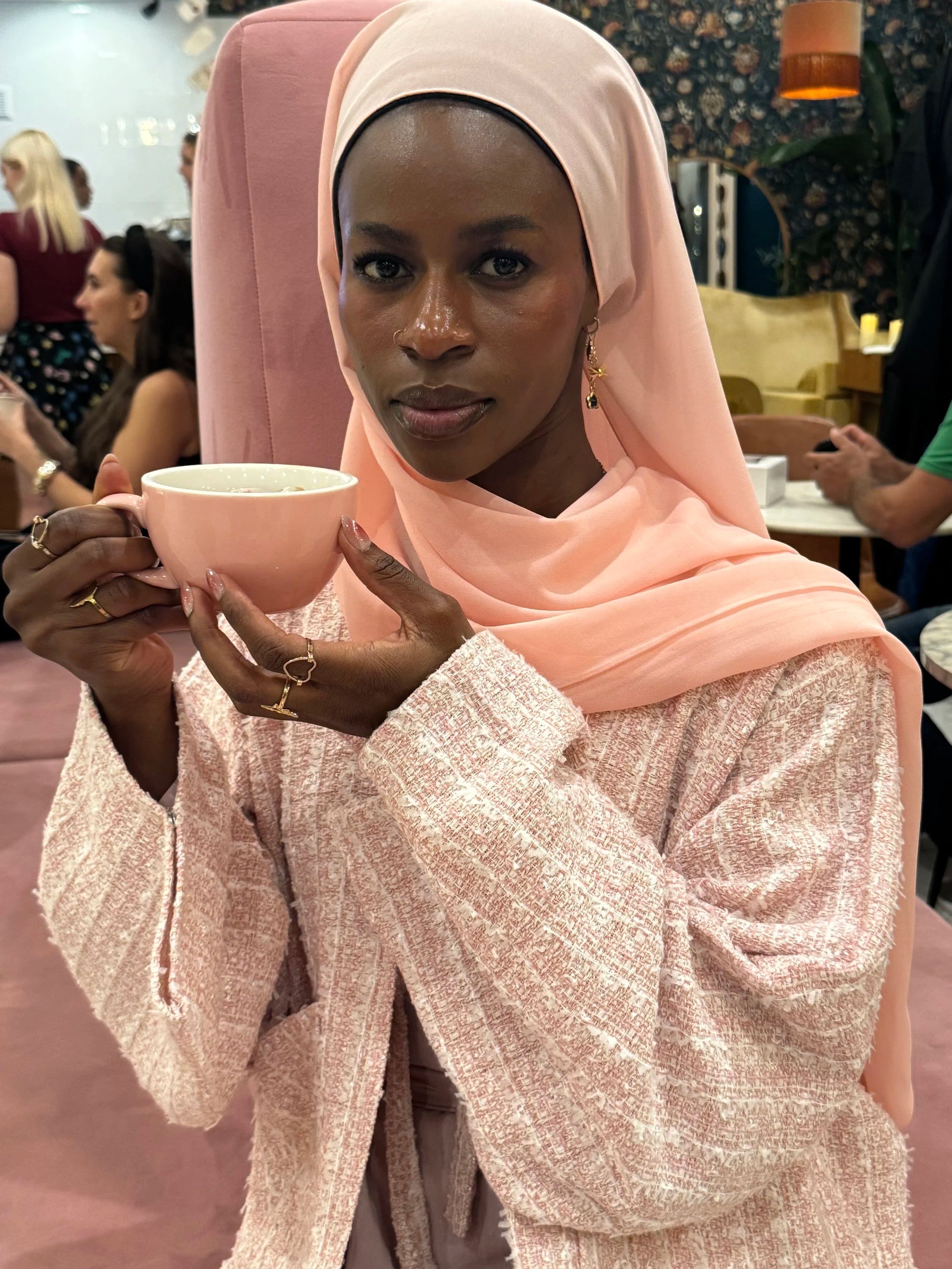 Mariam Dusty Pink Tweed Abaya
