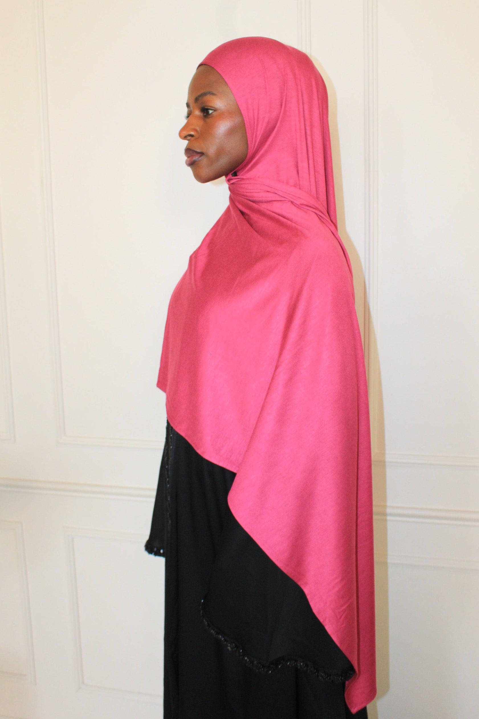 Premium Maxi Jersey Hijab-Berry Pink