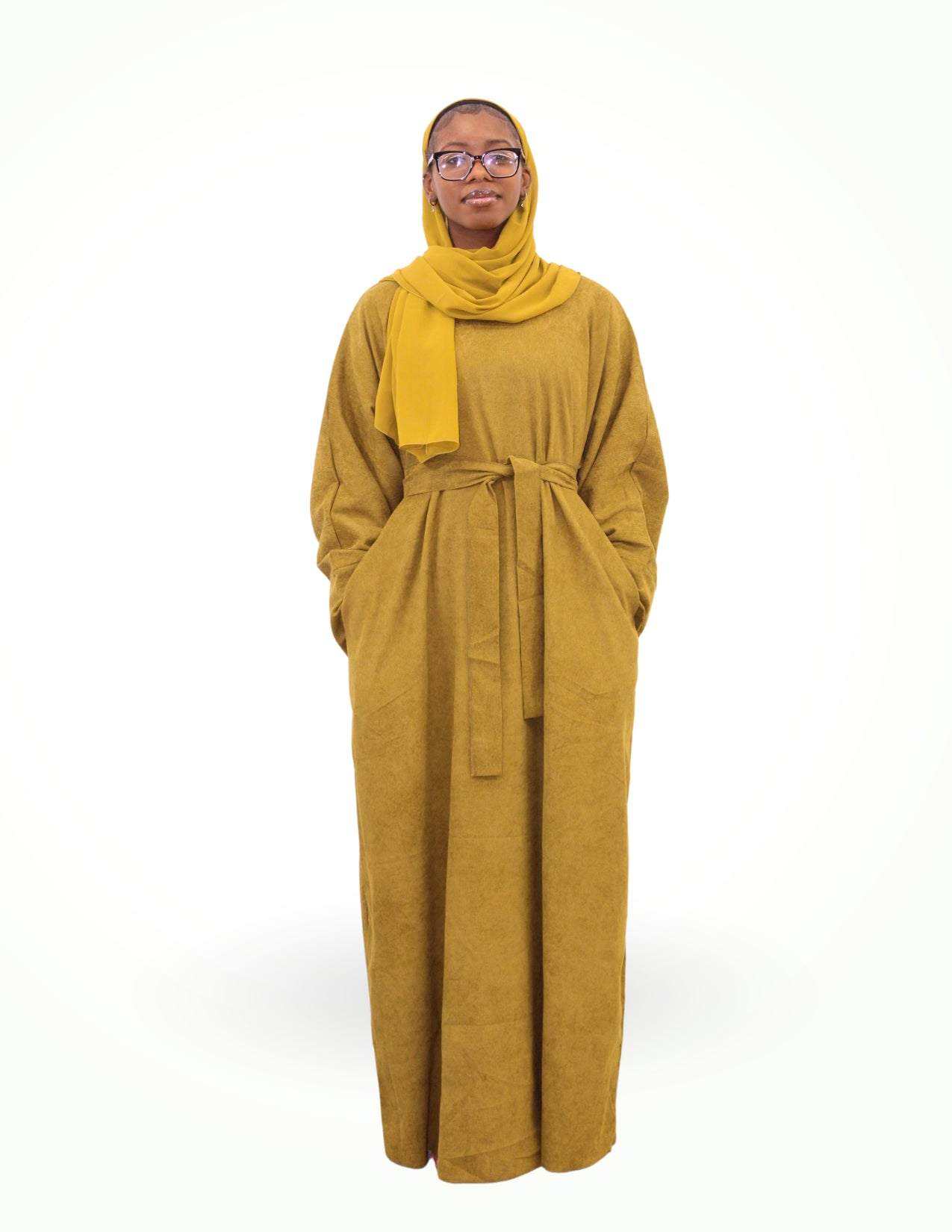 Chartreuse Corduroy Abaya