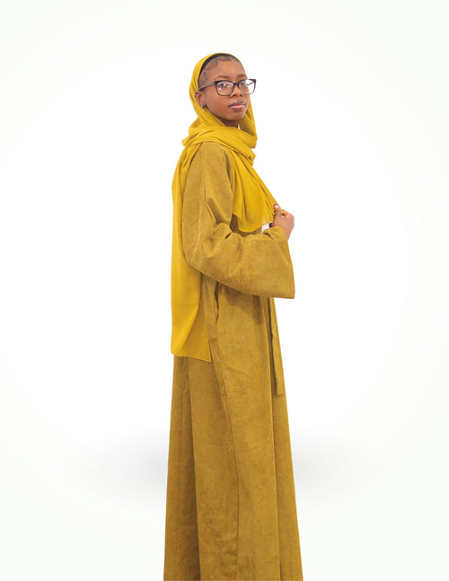 Chartreuse Corduroy Abaya
